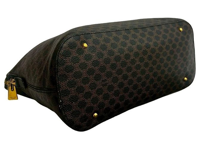 Céline Borsa Tote Celine Macadam Brason Leather Marrone Nero - vista 8