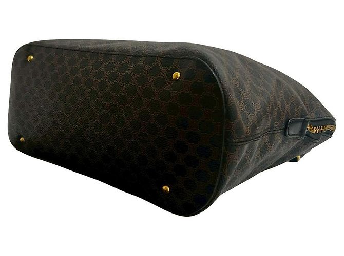 Céline Borsa Tote Celine Macadam Brason Leather Marrone Nero - vista 9