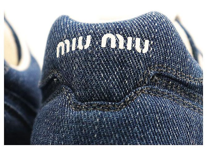 Sneakers in denim e suede Miu Miu Blu - vista 12