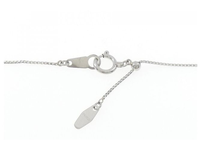 Autre Marque Platin-Diamant-Halskette Silber - Ansicht 5