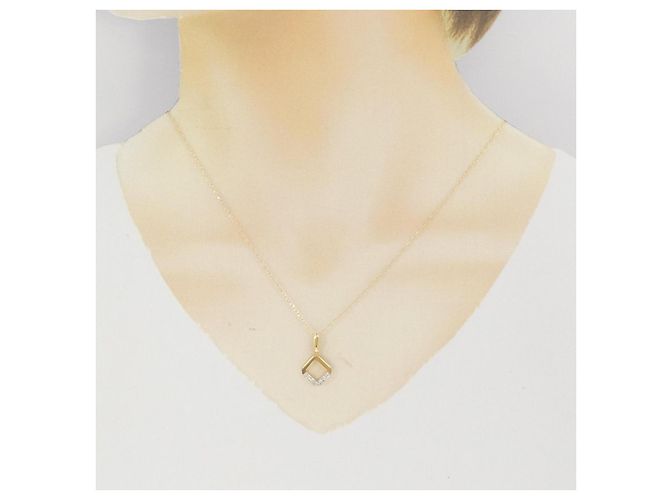 Autre Marque Collar de diamantes Au750 K18YG PT900 Dorado - vista 6