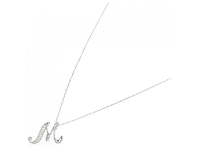 Autre Marque Collar Inicial M en Diamante Au750 Plata - vista 2