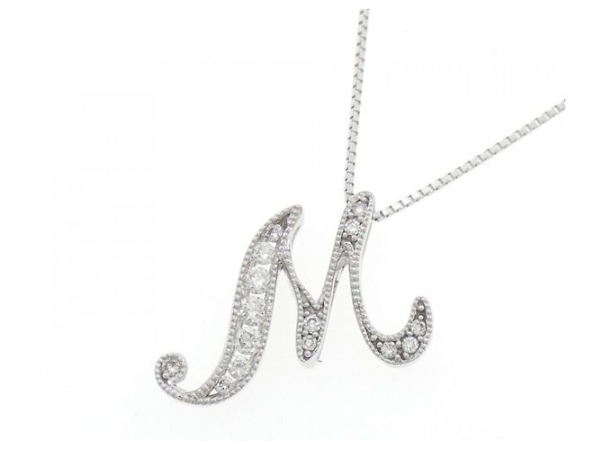 Autre Marque Collar Inicial M en Diamante Au750 Plata - vista 3