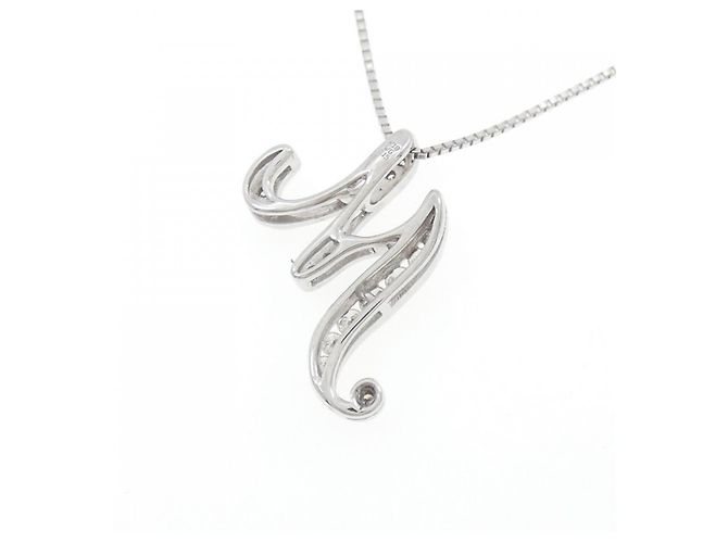 Autre Marque Collar Inicial M en Diamante Au750 Plata - vista 4