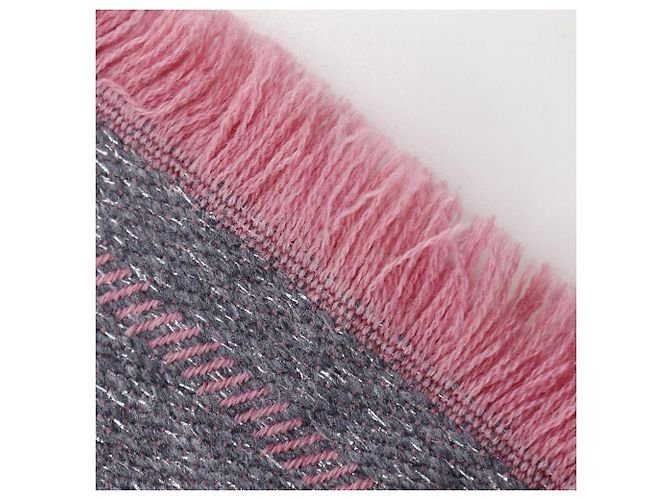 Sciarpa in lana e nylon GG Jacquard di Gucci Rosa Grigio - vista 3
