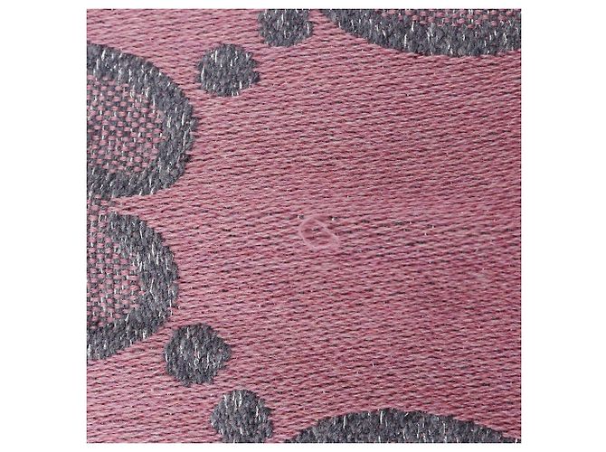 Sciarpa in lana e nylon GG Jacquard di Gucci Rosa Grigio - vista 6