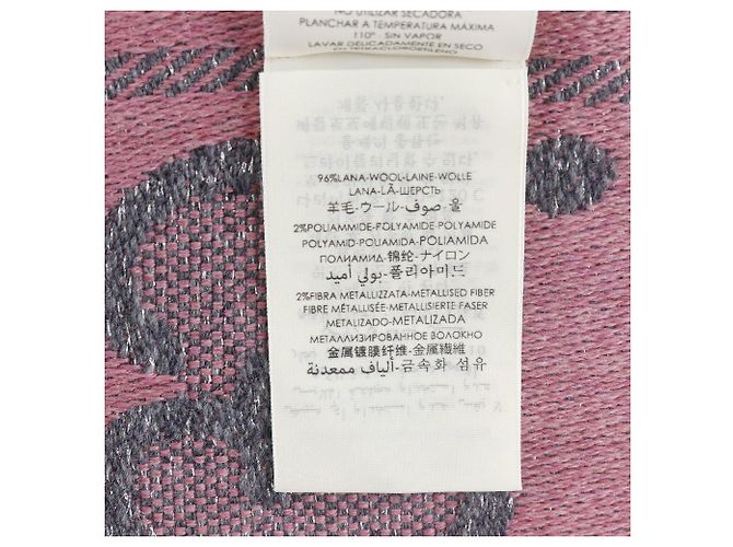 Sciarpa in lana e nylon GG Jacquard di Gucci Rosa Grigio - vista 8