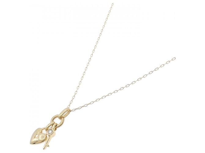 Autre Marque Herzschlüssel-Diamant-Halskette Au750 Golden - Ansicht 2