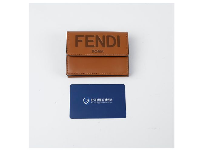 Fendi Billetera Micro Trifold Baguette Castaño - vista 10