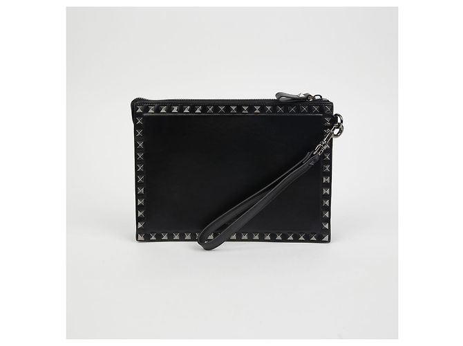Valentino Clutch con tracolla Rockstud Nero - vista 2