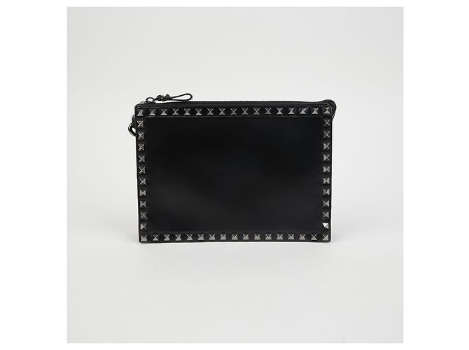Valentino Clutch con tracolla Rockstud Nero - vista 3