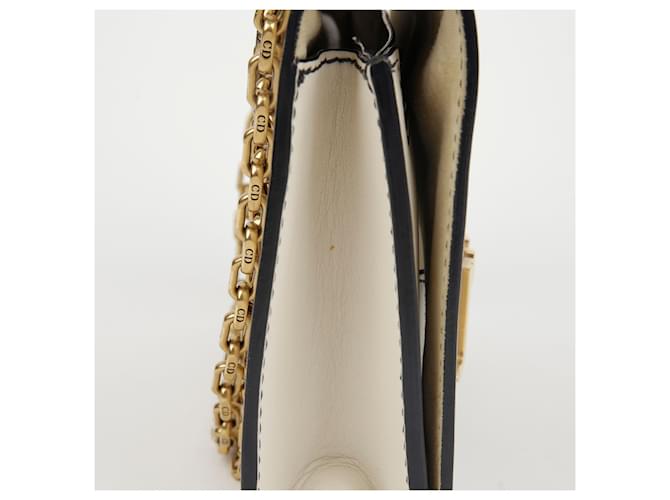 Dior Borsa a spalla con catena e patta Bianco - vista 10