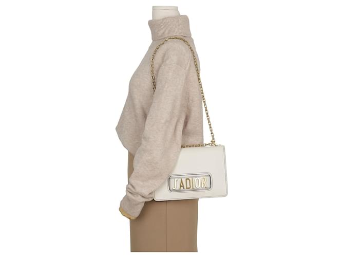 Dior Borsa a spalla con catena e patta Bianco - vista 20