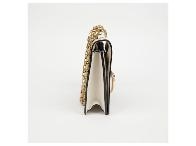 Dior Borsa a spalla con catena e patta Bianco - vista 9