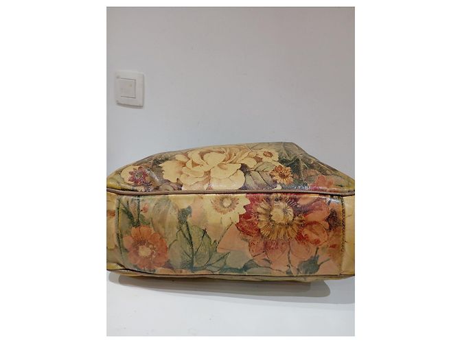 Autre Marque Borsa Tote in Pelle con Stampa Floreale Marrone Multicolore - vista 4