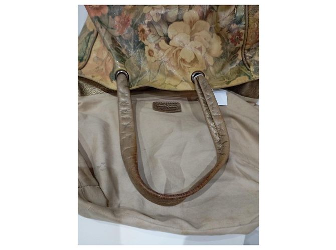 Autre Marque Borsa Tote in Pelle con Stampa Floreale Marrone Multicolore - vista 5