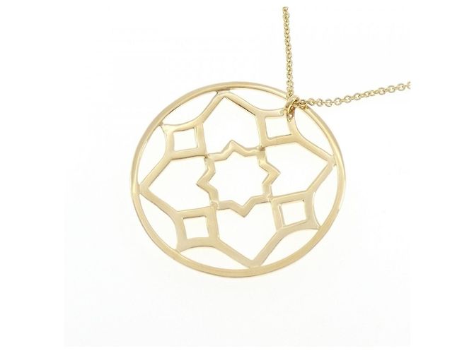 Tiffany & Co Tiffany Paloma Zellige Medallion Necklace Golden - view 4