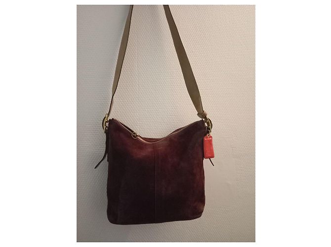 Vintage lila Wildleder Coach Umhängetasche Bordeaux - Ansicht 2