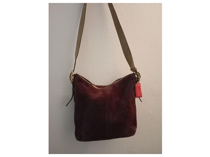 Vintage lila Wildleder Coach Umhängetasche Bordeaux - Ansicht 4