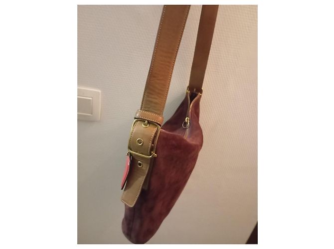 Vintage lila Wildleder Coach Umhängetasche Bordeaux - Ansicht 5