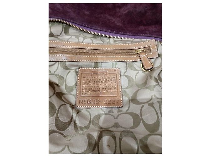 Vintage lila Wildleder Coach Umhängetasche Bordeaux - Ansicht 9