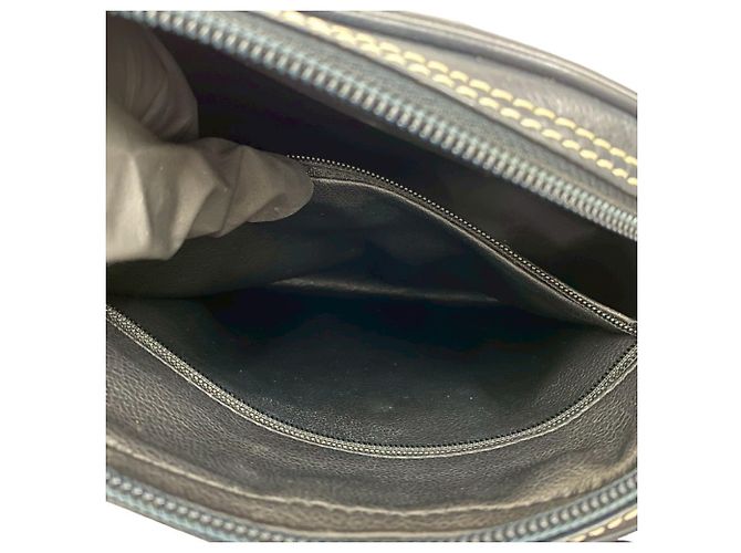 Borsa a Spalla in Pelle Blu Navy Yves Saint Laurent - vista 10