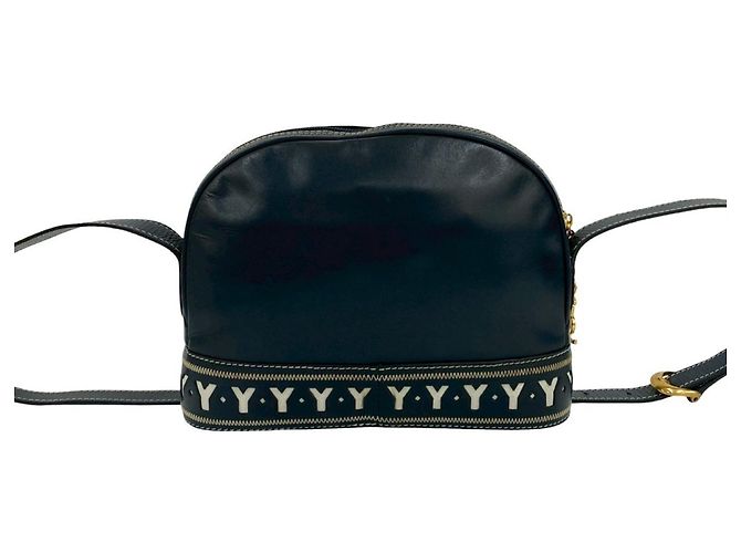 Borsa a Spalla in Pelle Blu Navy Yves Saint Laurent - vista 3