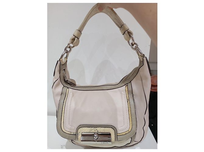 Borsa a mano Coach in pelle beige - vista 2