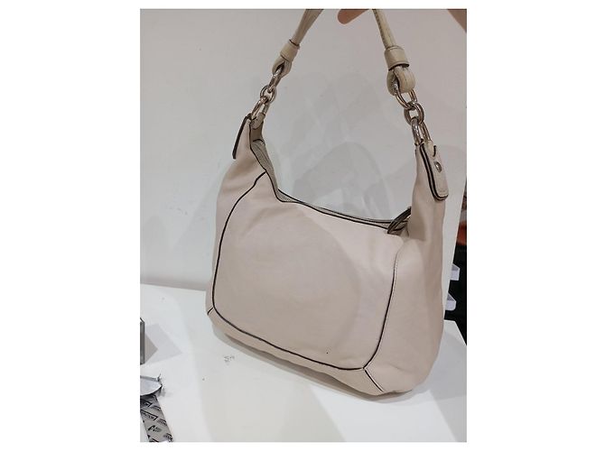 Borsa a mano Coach in pelle beige - vista 4