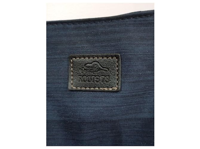 Autre Marque Borsa a spalla blu navy in tela e pelle - vista 4