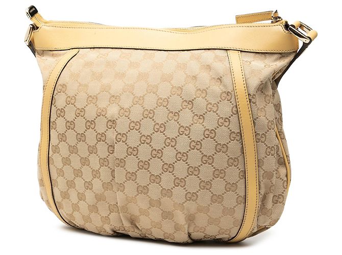 Borsa a tracolla Gucci in tela GG marrone Abbey D Ring Beige - vista 2