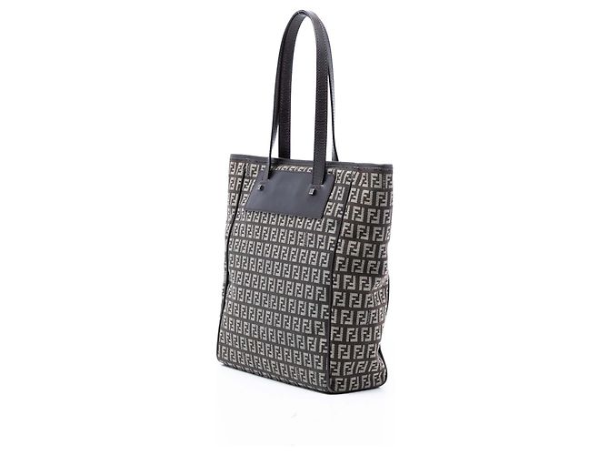 Fendi Braune Zucchino Canvas Tote Dunkelbraun - Ansicht 2