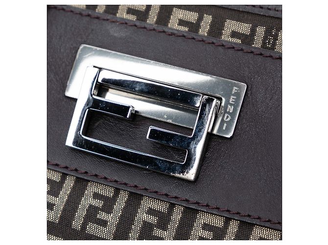 Fendi Braune Zucchino Canvas Tote Dunkelbraun - Ansicht 5