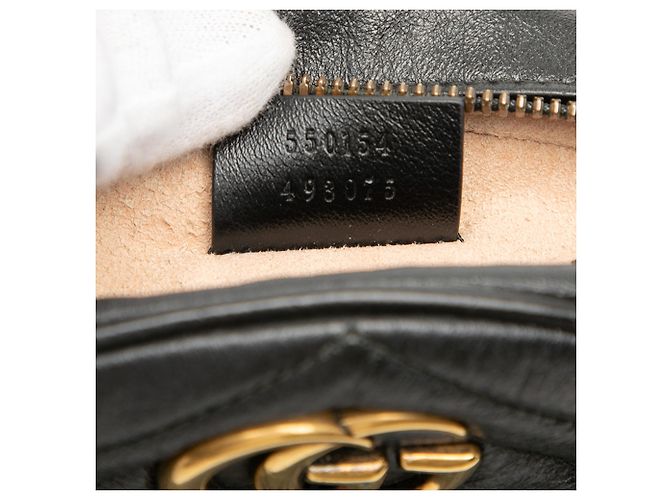 Gucci Mini GG Marmont in pelle nera, borsa rotonda a tracolla Nero - vista 6