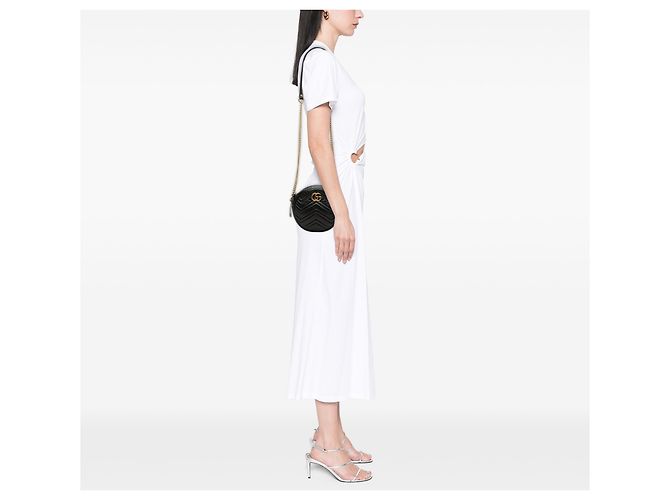 Gucci Mini GG Marmont in pelle nera, borsa rotonda a tracolla Nero - vista 7