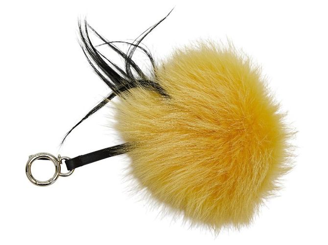 Portachiavi Fendi Monster Bag Charm in Nero e Giallo - vista 2