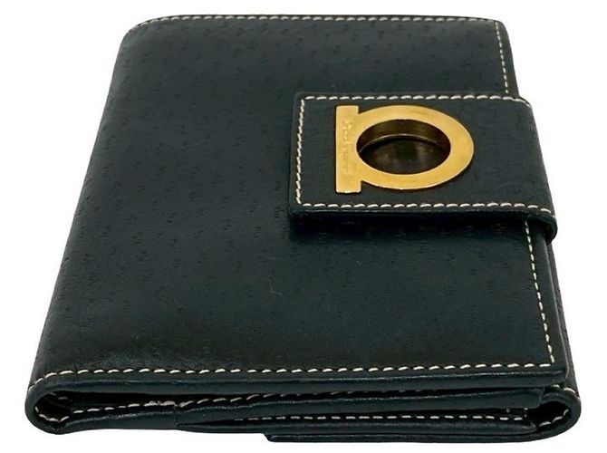 Billetera bifold de cuero Gancini Salvatore Ferragamo Negro - vista 5