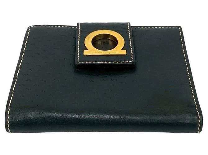 Billetera bifold de cuero Gancini Salvatore Ferragamo Negro - vista 6
