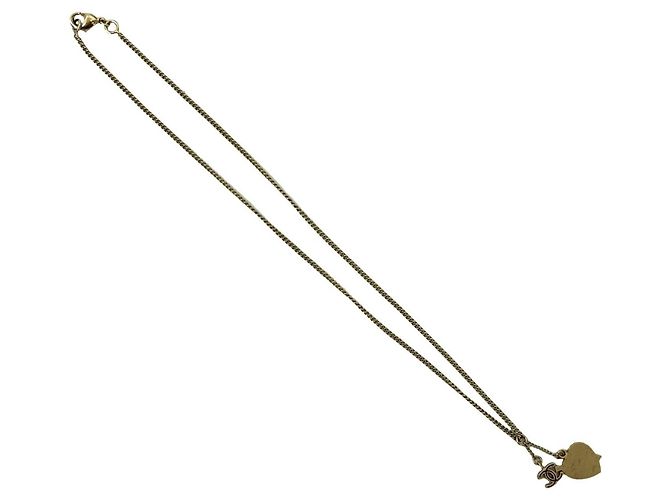 Collana con motivo a cuore Coco Mark in oro e strass rossi di CHANEL Rosso D'oro - vista 6