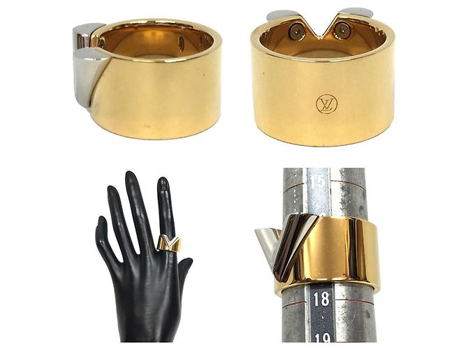 Louis Vuitton Essentieller V-Ring Silber Golden - vista 3