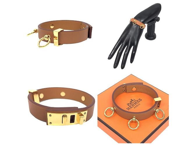 Pulseira de couro Hermès com charm Marrom - vista 2