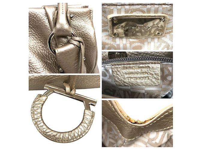 Borsa Gancini Salvatore Ferragamo D'oro - vista 3