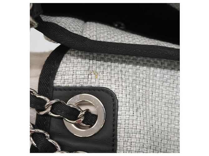 Borsa a Spalla Chanel Deauville Bianco - vista 10