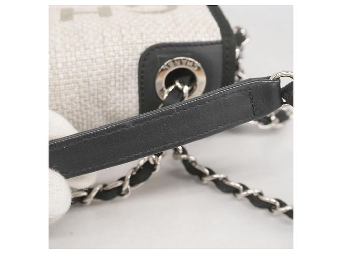 Borsa a Spalla Chanel Deauville Bianco - vista 12