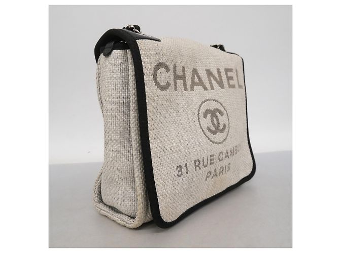 Borsa a Spalla Chanel Deauville Bianco - vista 2