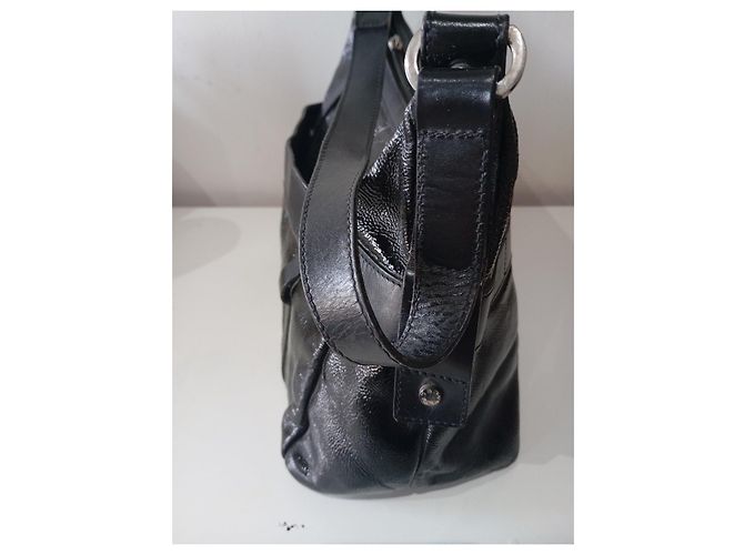 Borsa a Mano Lancel in Pelle Verniciata Nera Nero - vista 3