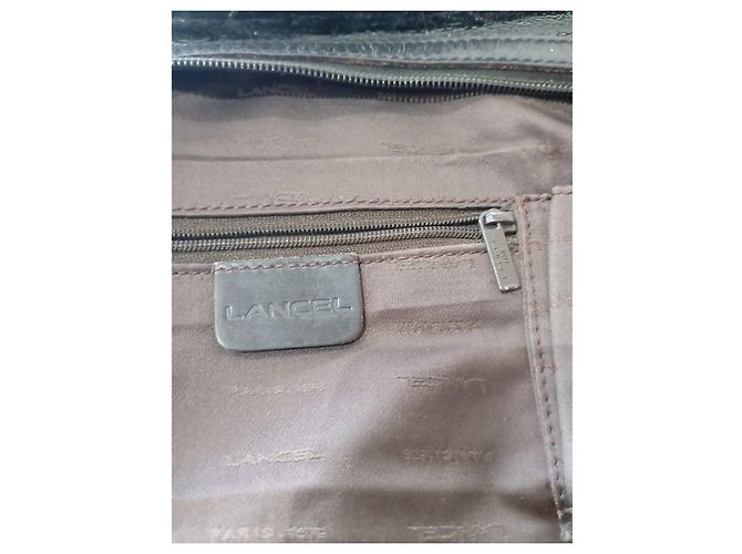 Borsa a Mano Lancel in Pelle Verniciata Nera Nero - vista 6