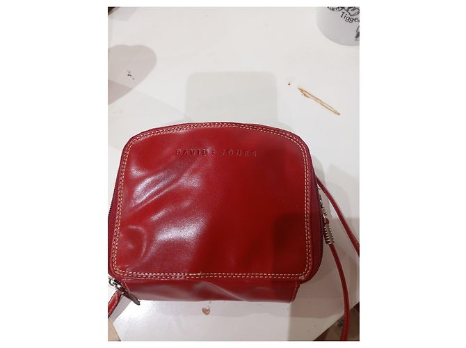 Autre Marque Piccola borsa a tracolla rossa in pelle David Jones Rosso - vista 2