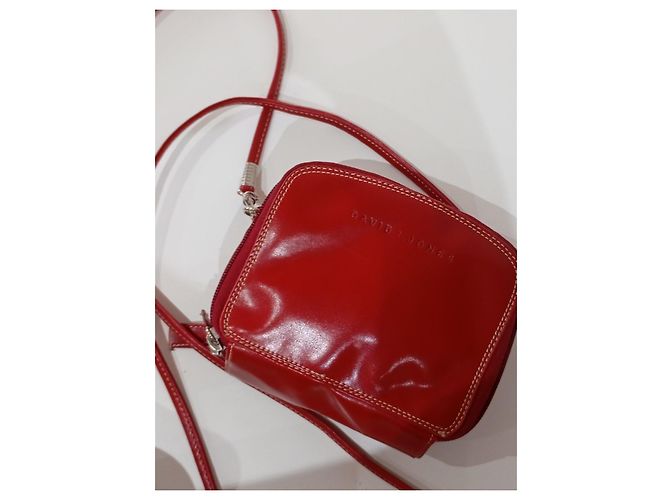 Autre Marque Piccola borsa a tracolla rossa in pelle David Jones Rosso - vista 3