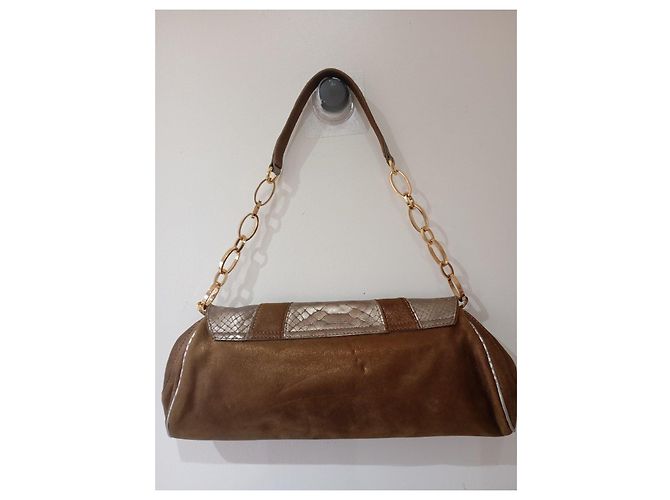 Autre Marque Borsa in pelle e camoscio Marrone - vista 3